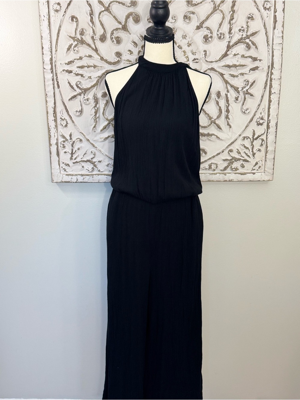 New York & Company Black Halter Jumpsuit